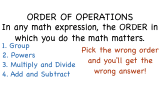 What's the Order of Operations?