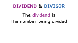 What's a Dividend and What's a Divisor?