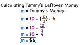 How Do You Solve a Word Problem Where You Multiply and Subtract Whole Numbers and Fractions?
