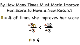 How Do You Use Division with Negative Numbers to Solve an Inequality Word Problem?