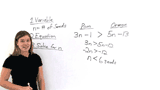 How Do You Solve a Word Problem Using an Inequality With Variables on Both Sides?