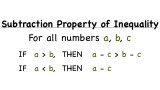 What's the Subtraction Property of Inequality?