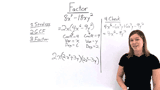 How Do You Factor a Common Factor Out Of a Difference of Squares?