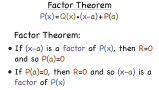 What is the Factor Theorem?