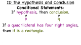 How Do You Identify the Hypothesis and Conclusion of a Conditional Statement in If-Then Format?