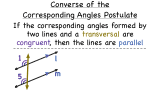 What is the Converse of the Corresponding Angles Postulate?