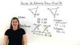 How Do You Use the Hinge Theorem to Compare Side Lengths in Two Triangles?