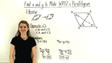 How Do You Find Values for Variables in the Angles of a Quadrilateral To Make it a Parallelogram?