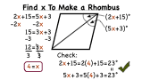 How Do You Find the Value for a Variable in the Angles of a Quadrilateral To Make it a Rhombus?