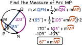 How Do You Use Intersecting Chords to Find Arc Measures in a Circle?