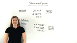 What is a Solution to an Equation?