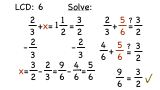How Do You Solve an Equation With Fractions With Different Denominators Using Subtraction?