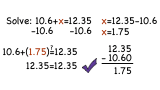 How Do You Solve a Decimal Equation Using Subtraction?