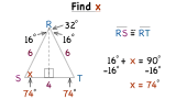 How Do You Find Missing Angles in an Isosceles Triangle Using Right Triangles?