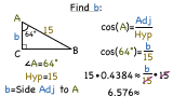 How Do You Find a Missing Side of a Right Triangle Using Cosine?