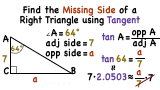 How Do You Find a Missing Side of a Right Triangle Using Tangent?